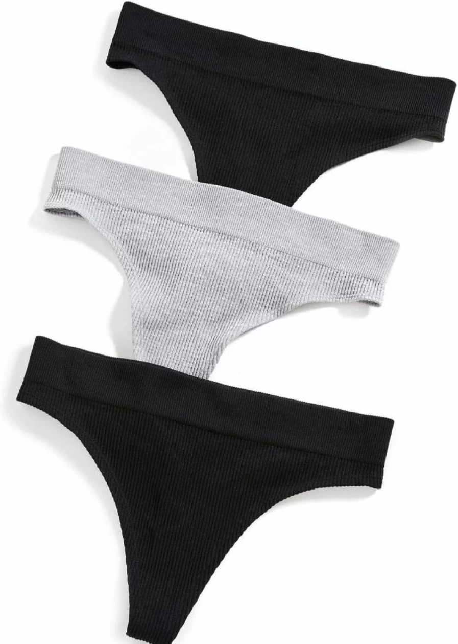 Honeydew Intimates Women's 3 Pack Bailey Thong Panties - Soft Comfort Underwear