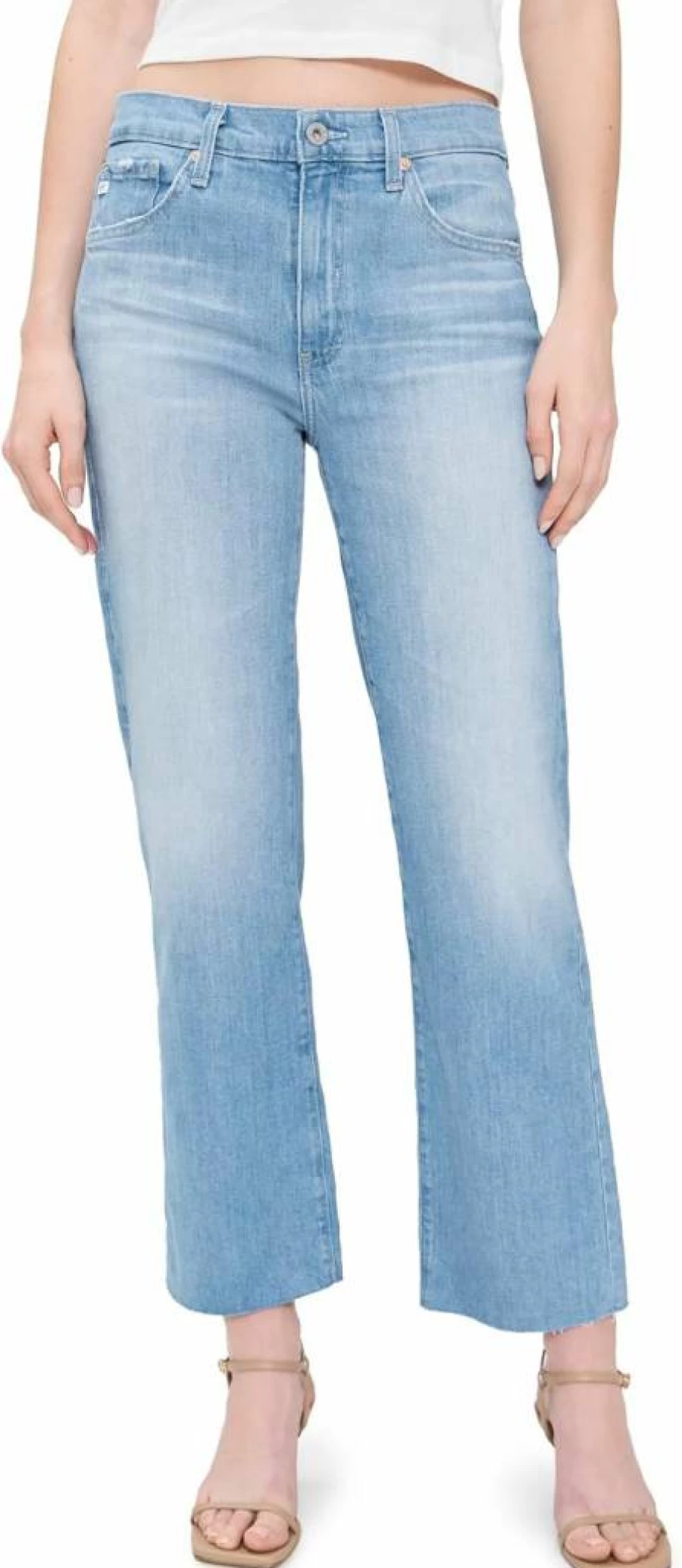 AG Adriano Goldschmied Women's Brinley High-Rise Crop Jeans - Slim Fit Stretch Denim