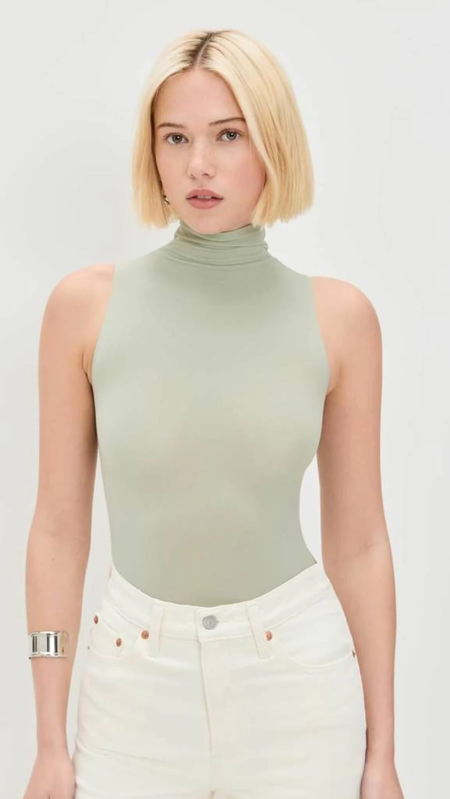 Commando Women's Mock Neck Sleeveless Thong Bodysuit - Seamless Ballet Leotard for Women