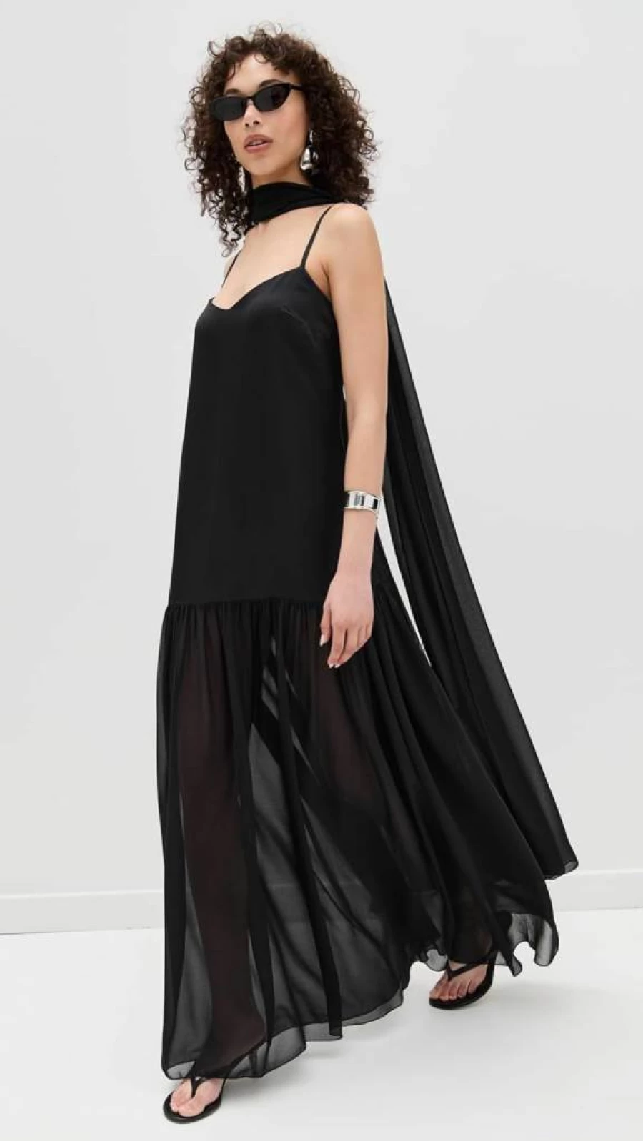 Show Me Your Mumu Women's Dalia Maxi Dress - Flowy Boho Summer Dress with V-Neck and Long Sleeves