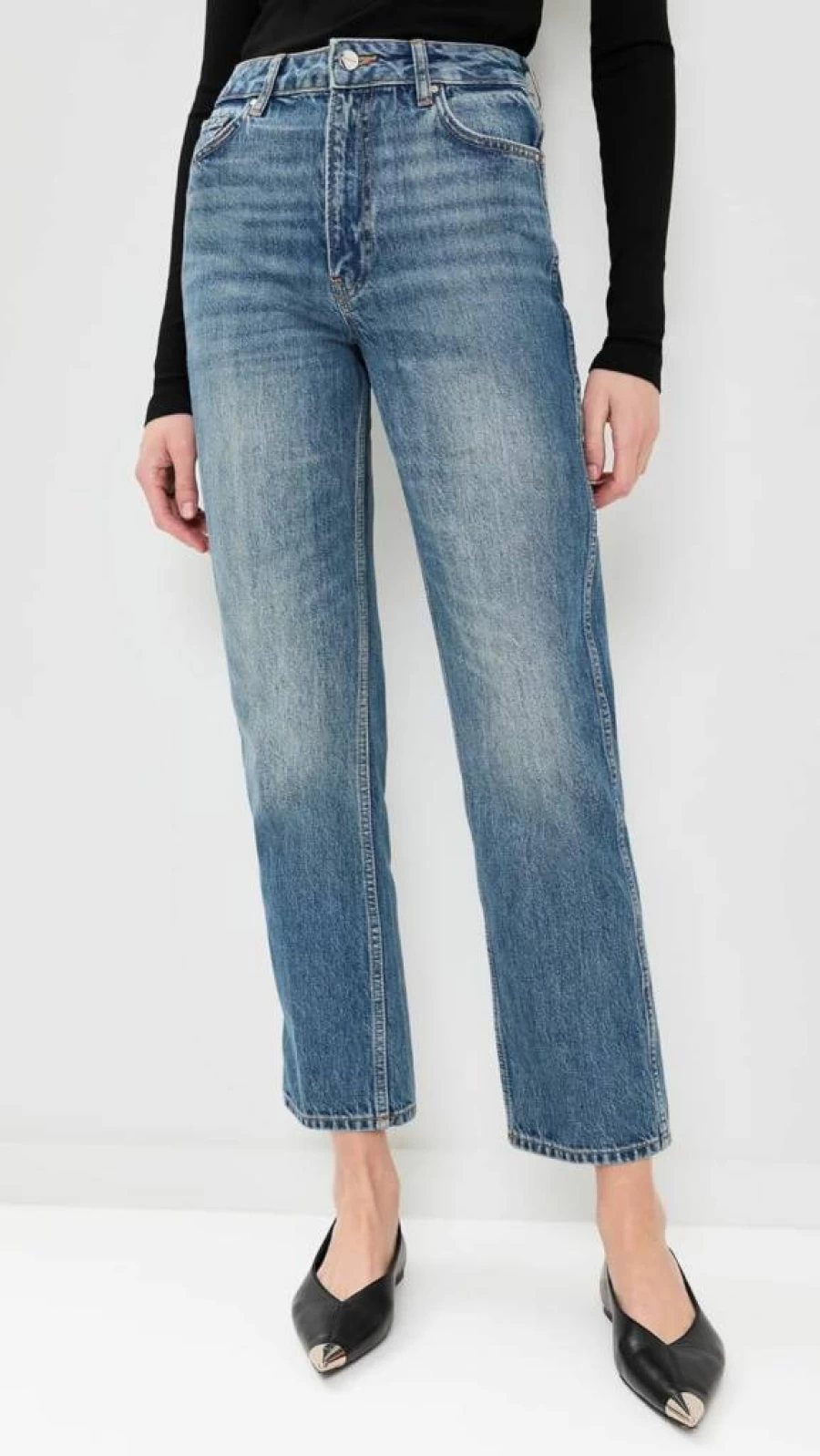 ANINE BING Women's Vintage High-Rise Vin Jeans - Classic Denim Pants for Women