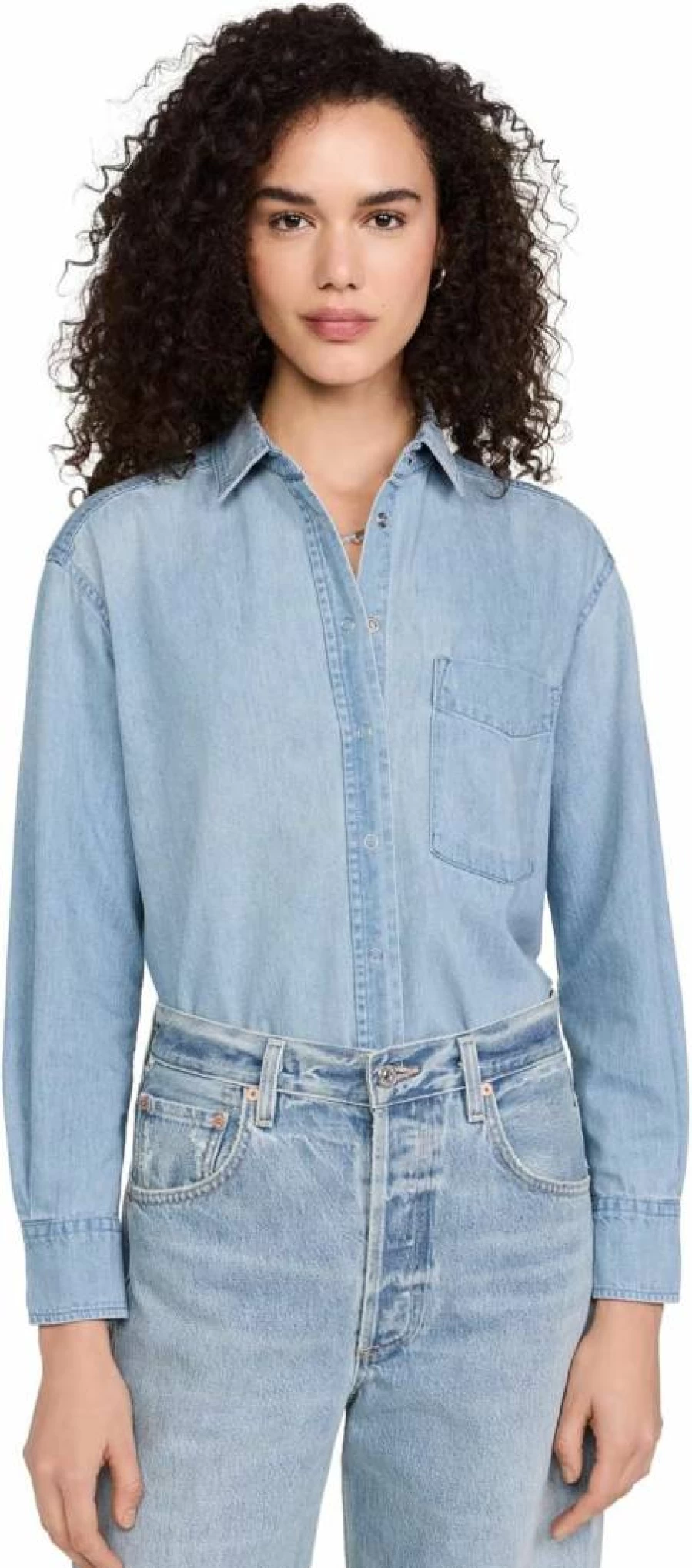 AYR Women's Denim Shirt - The Deep End Button Down Top for Women