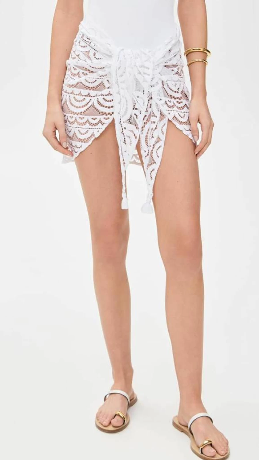 PQ Swim Women's Noah Lace Sarong - Stylish Beach Cover-Up - Lightweight Summer Wrap