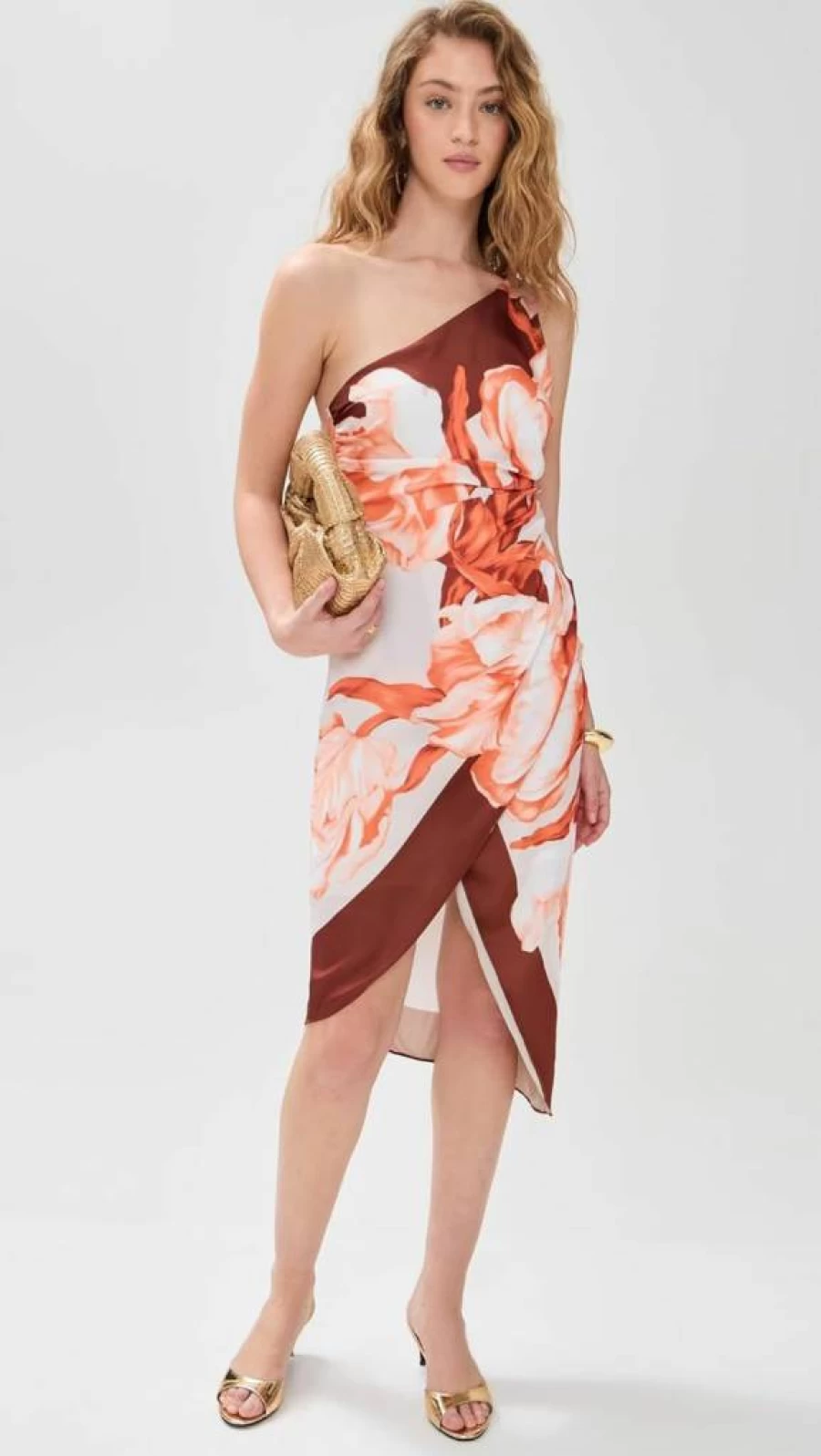 ROCOCO SAND Women's Floral Printed Midi Dress - Elegant A-Line Summer Dress with V-Neck
