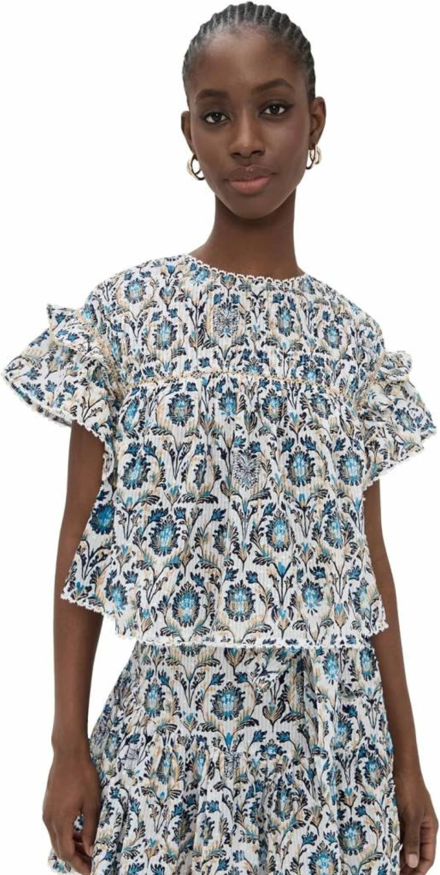 Poupette St Barth Women's Chantal Blouse - Elegant Feminine Top for Casual & Dressy Outfits