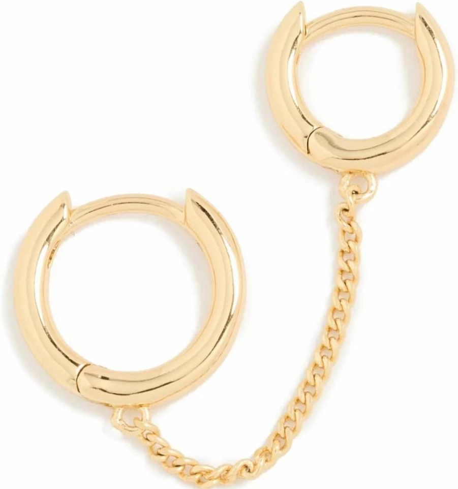 Gorjana Lou Double Huggie Hoop Earrings for Women - Minimalist Gold Huggie Hoops