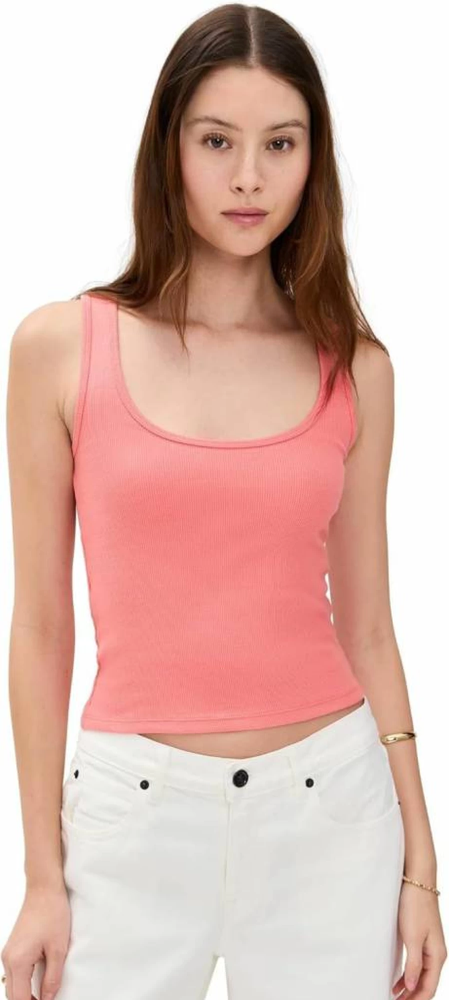 Good American Women's Ribbed Scoop Neck Tank Top - Heritage Collection