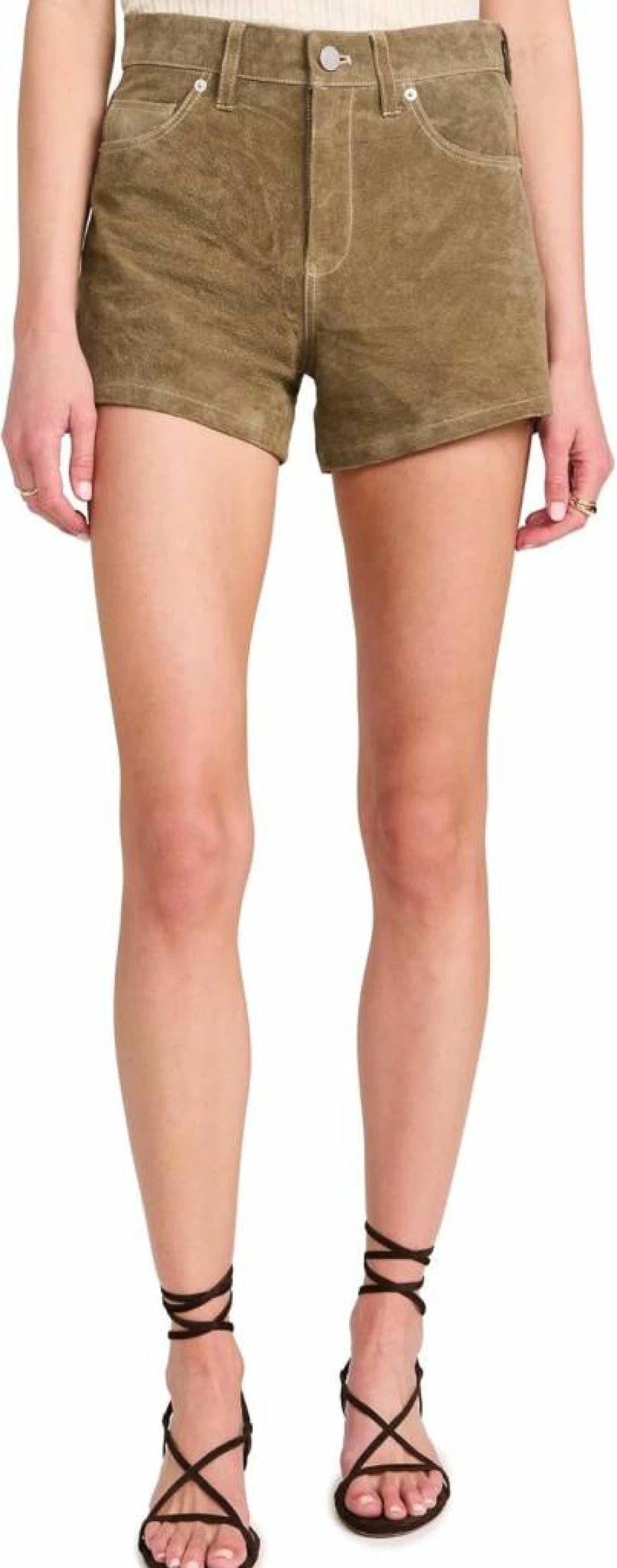 BLANKNYC Women's High-Waisted Distressed Denim Shorts - Trendy Pickle Wash Vintage Style