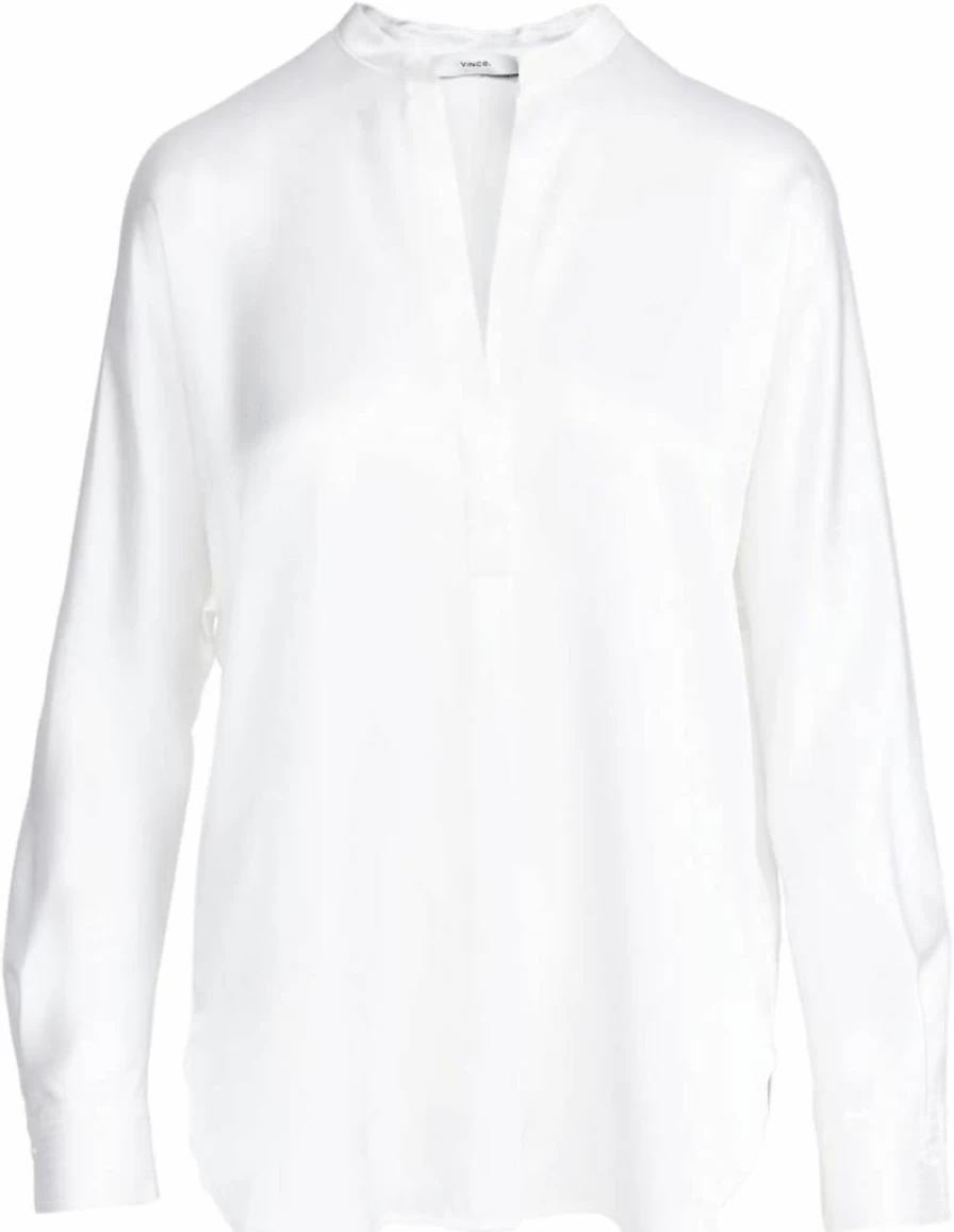 Vince Women's Band Collar Blouse | Elegant Feminine Top | Premium Cotton Shirt