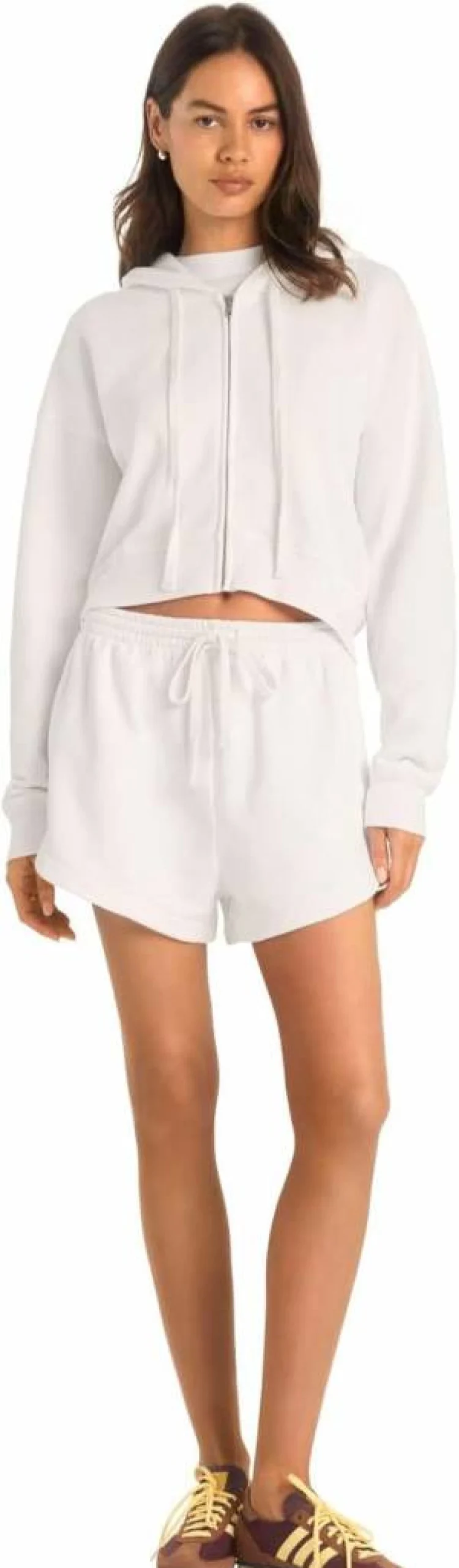 Vitamin A Women's French Terry Crop Hoodie - Dawn Pullover Sweatshirt