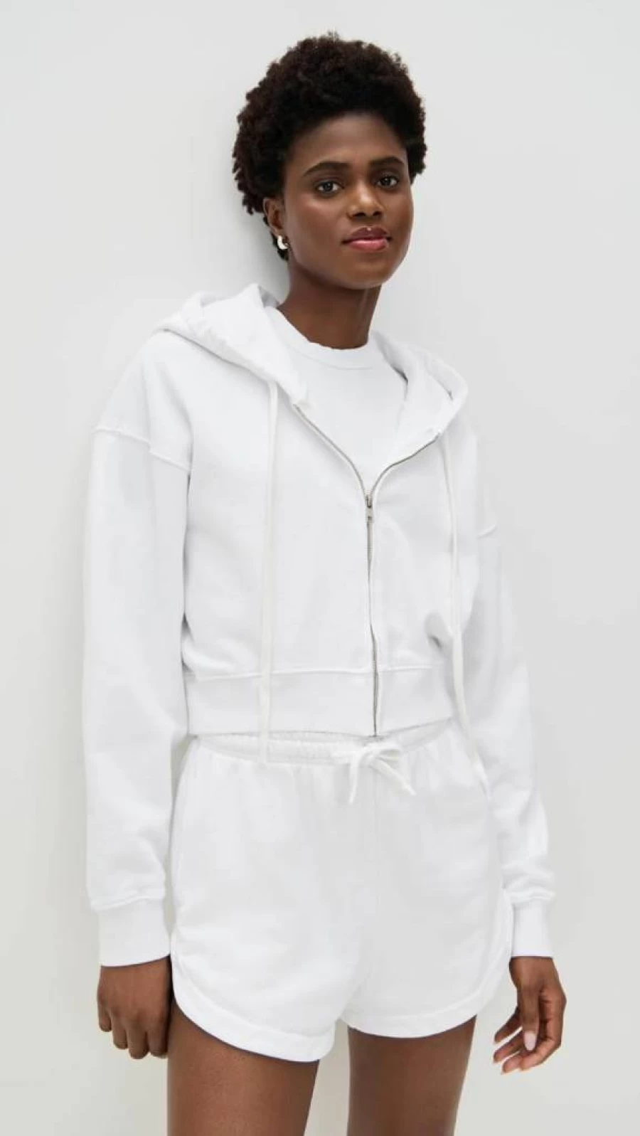 Vitamin A Women's French Terry Crop Hoodie - Dawn Pullover Sweatshirt