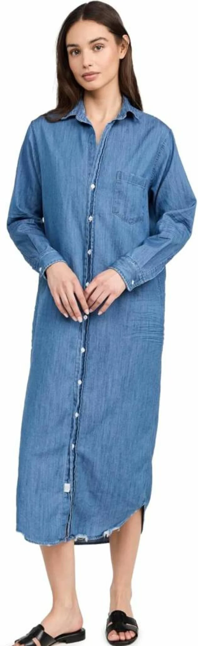 Frank & Eileen Women's Classic Blue Chambray Shirtdress - Timeless Casual Dress for Women