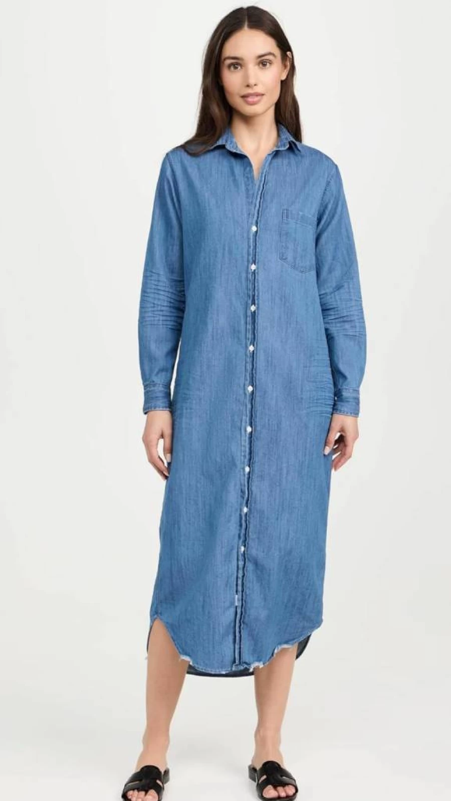 Frank & Eileen Women's Classic Blue Chambray Shirtdress - Timeless Casual Dress for Women
