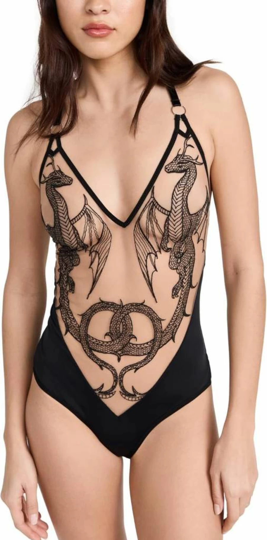 Thistle and Spire Women's Dracona Bodysuit - Gothic Lingerie & Sexy Bodysuit for Women