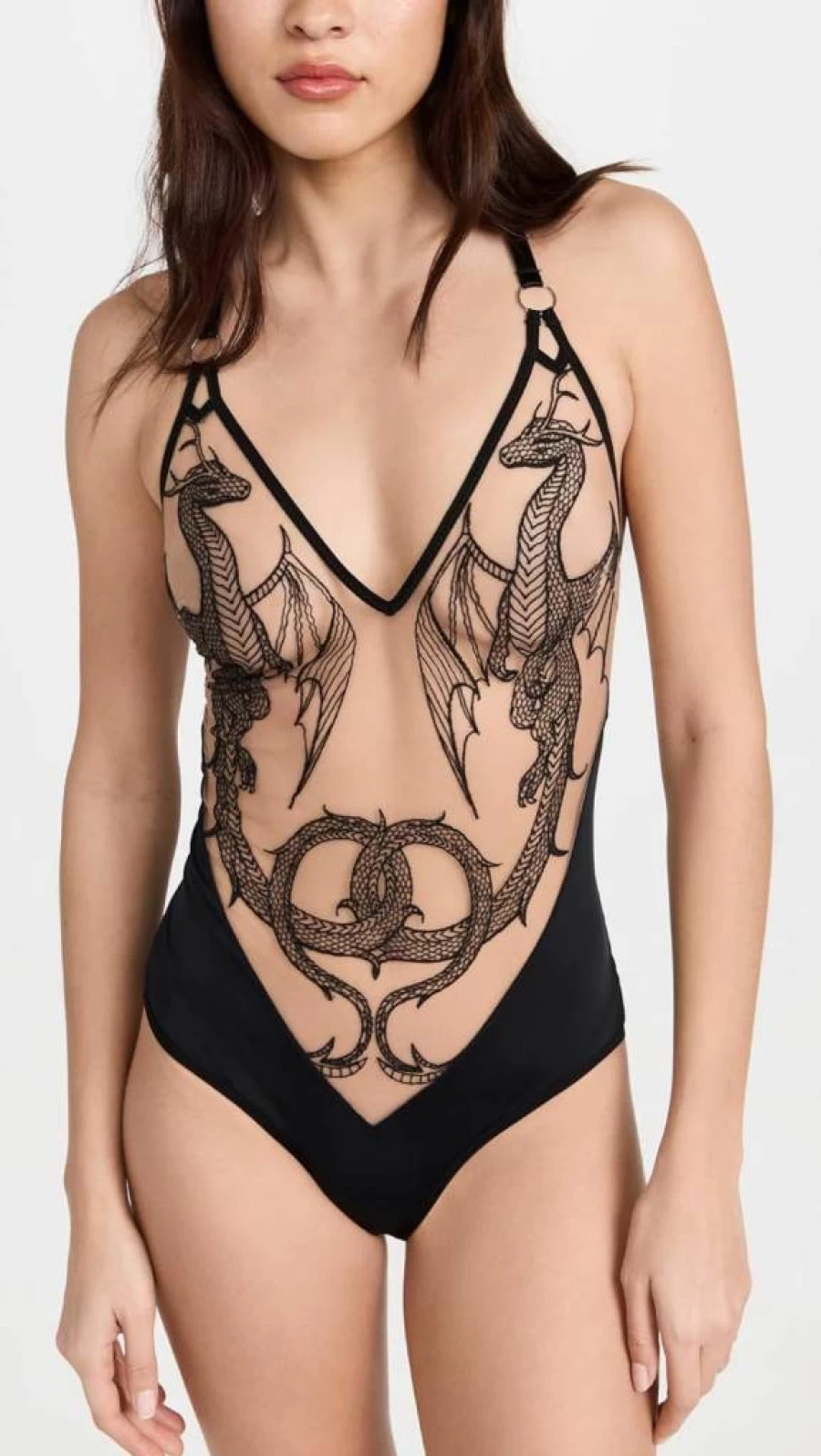 Thistle and Spire Women's Dracona Bodysuit - Gothic Lingerie & Sexy Bodysuit for Women
