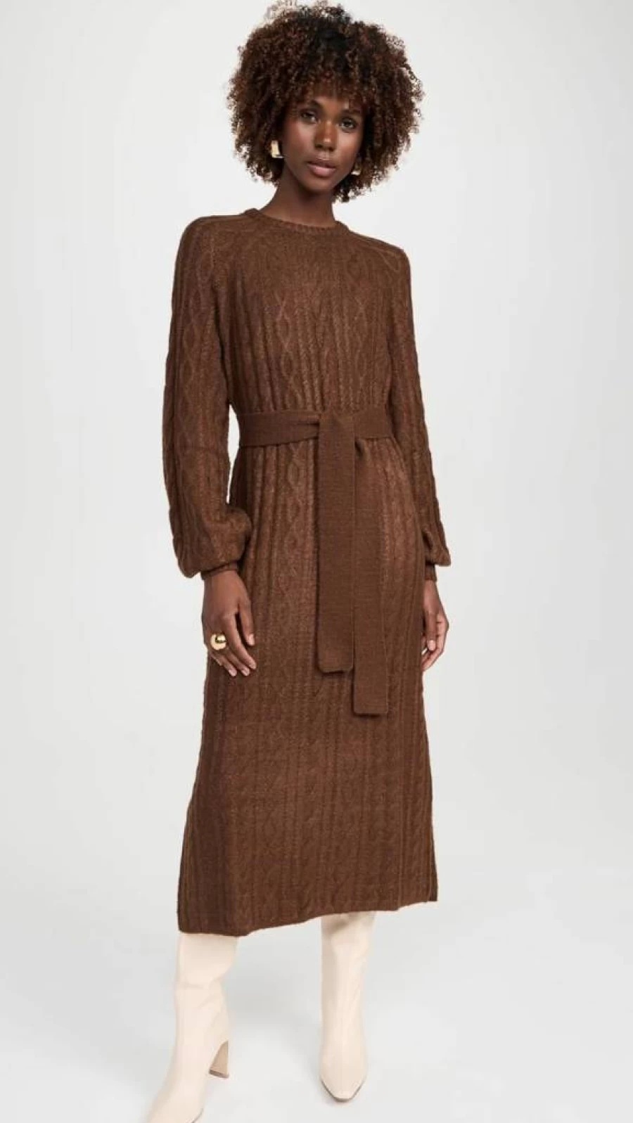 Show Me Your Mumu Women's Barb Knit Sweater Dress - Cozy Casual Long Sleeve Pullover