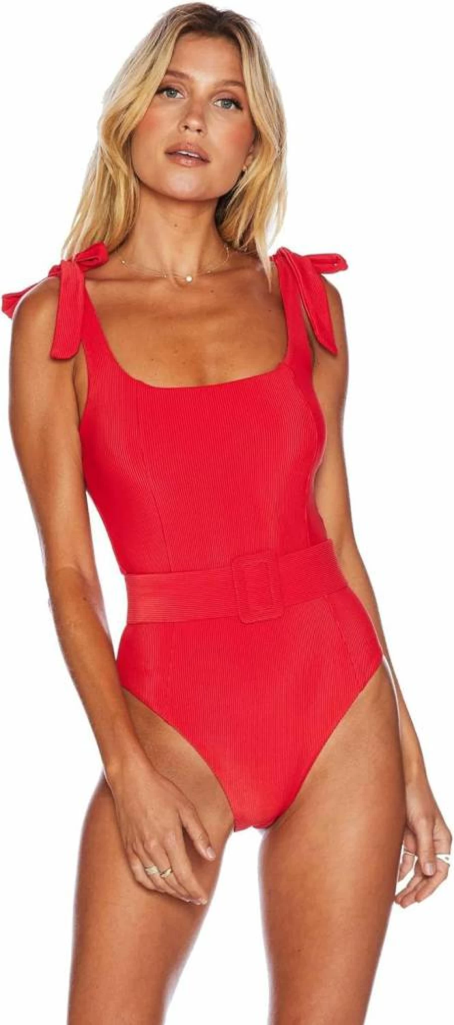 Beach Riot Women's Sydney One-Piece Swimsuit with Belt - Stylish Rem Sc Design for Beachwear