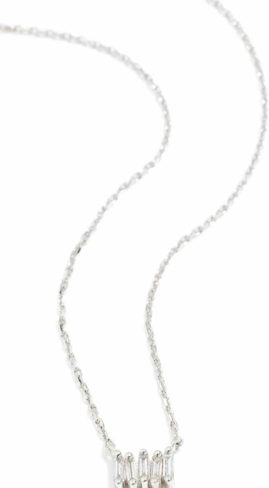 Suzanne Kalan 14K White Gold Diamond Bar Pendant Necklace for Women