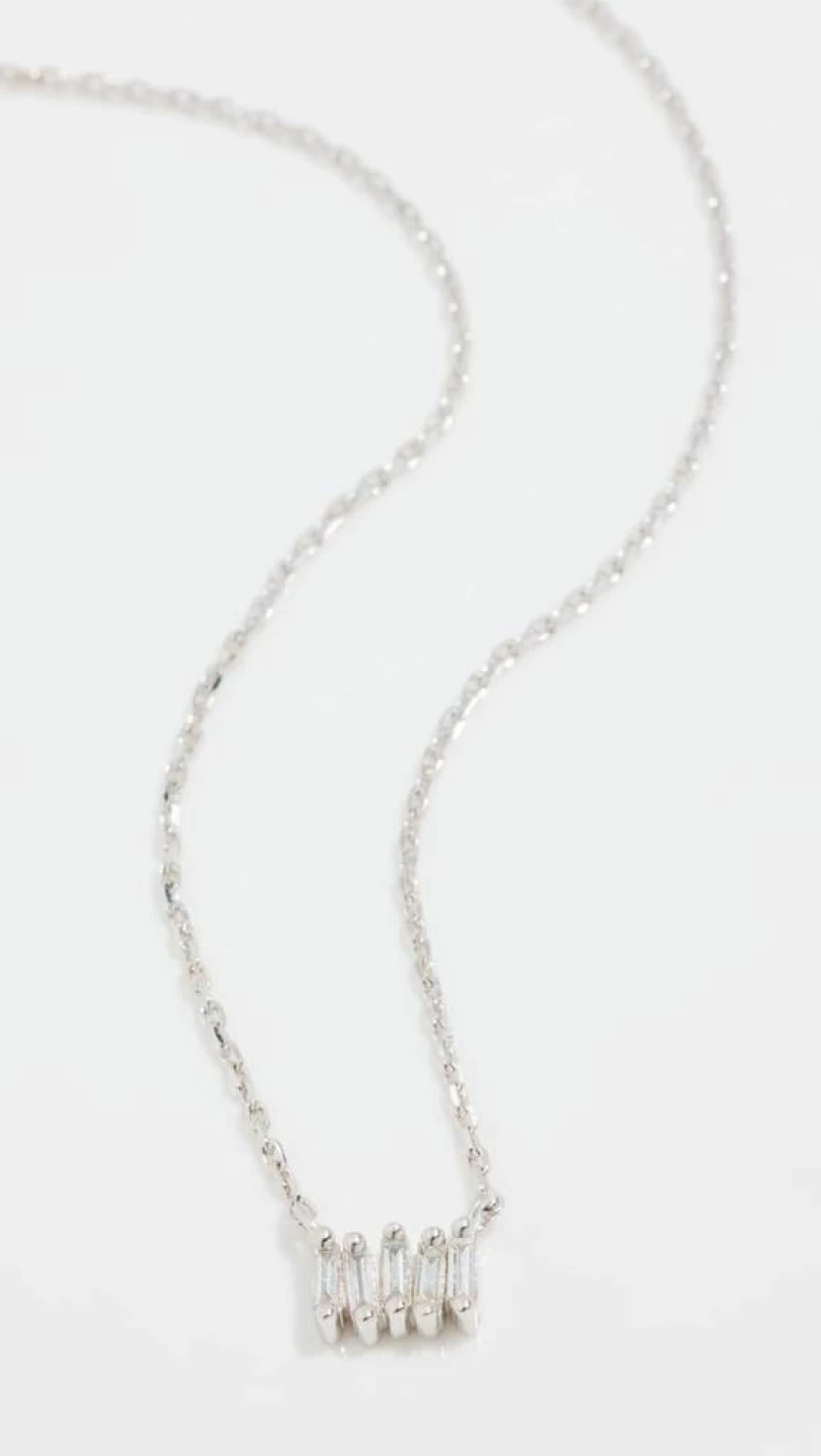 Suzanne Kalan 14K White Gold Diamond Bar Pendant Necklace for Women