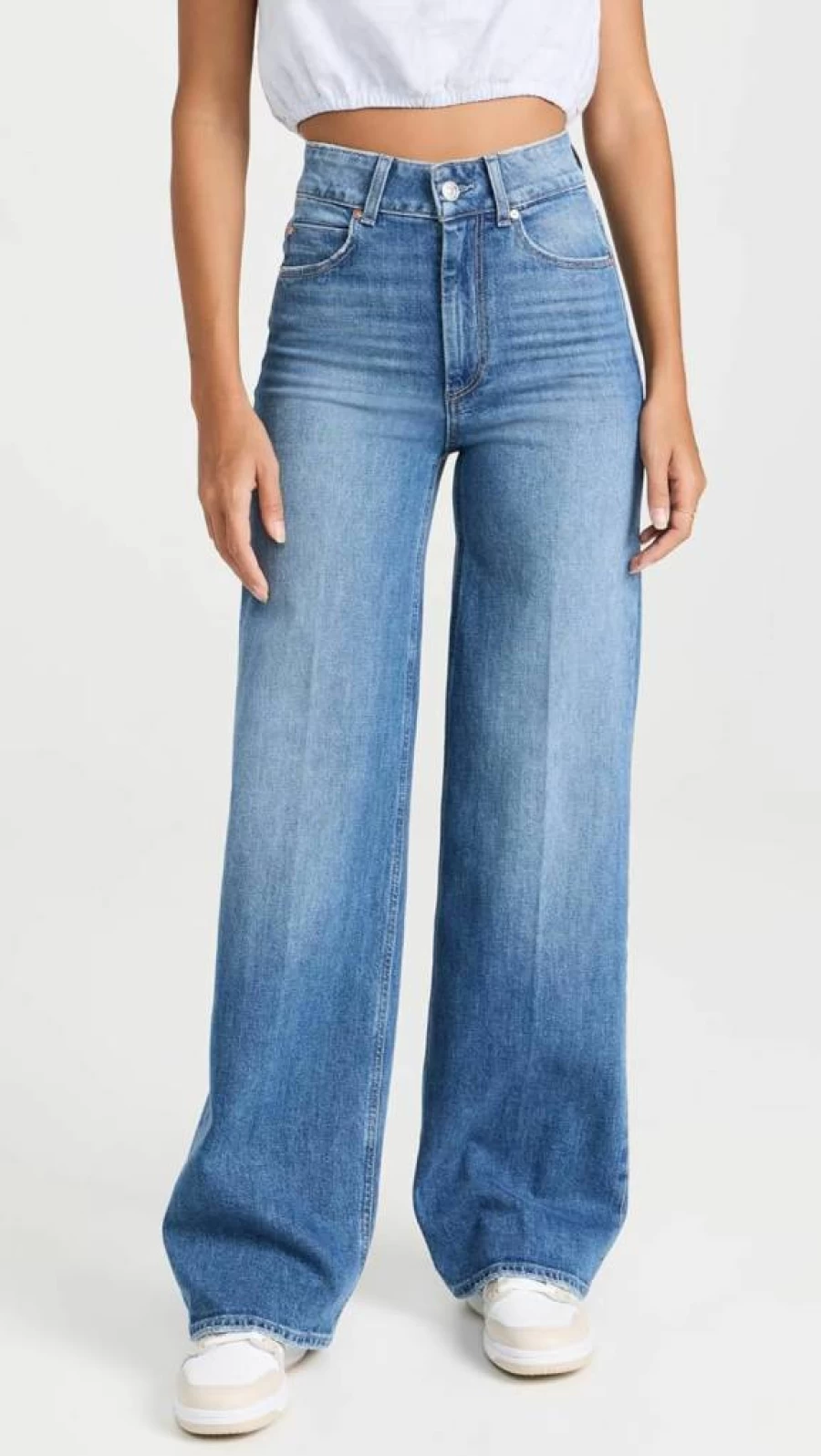 PAIGE Women's Sasha High-Rise Slim Fit Jeans - Classic Blue Denim Pants for Women