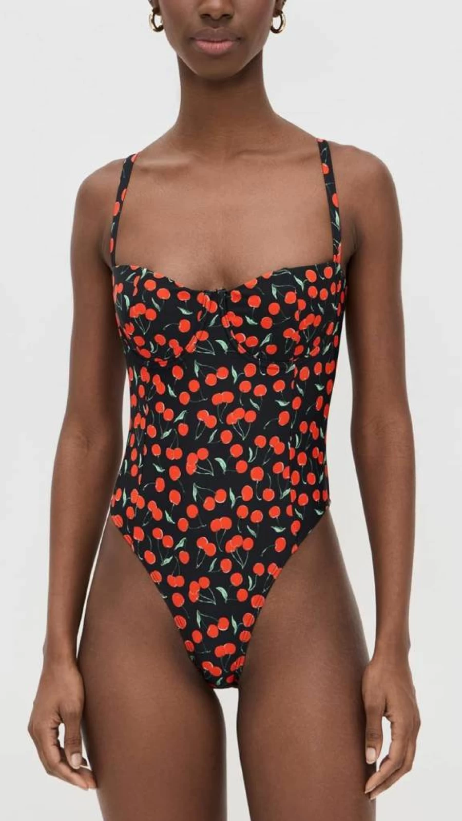 Good American Women's Square Neck One-Piece Swimsuit with Support - Cherry Red