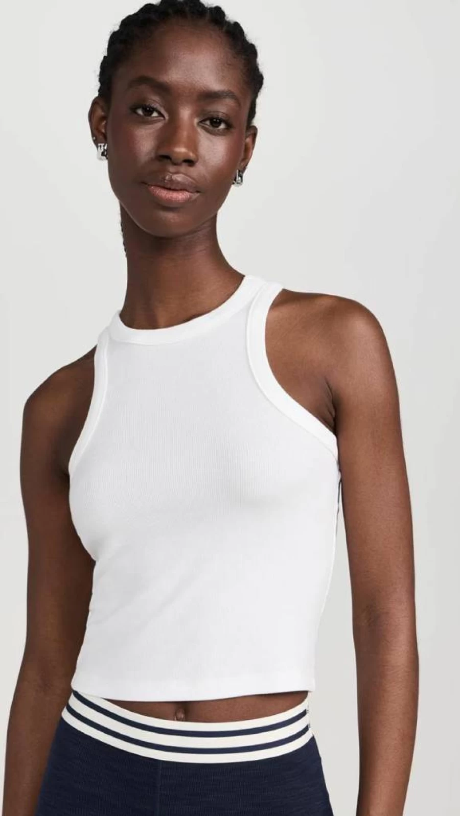 SPLITS59 Women's Kiki Ribbed Crop Top - Soft Stretch Knit Slim Fit Short Sleeve Shirt
