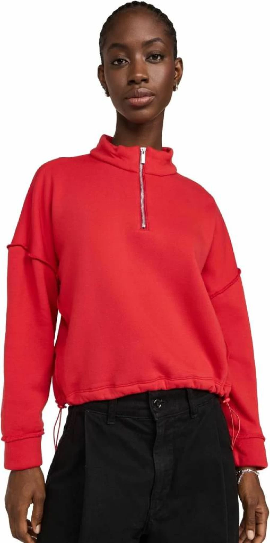 LNA Women's Chandler Fleece Half Zip Pullover - Soft Winter Quarter Zip Sweatshirt