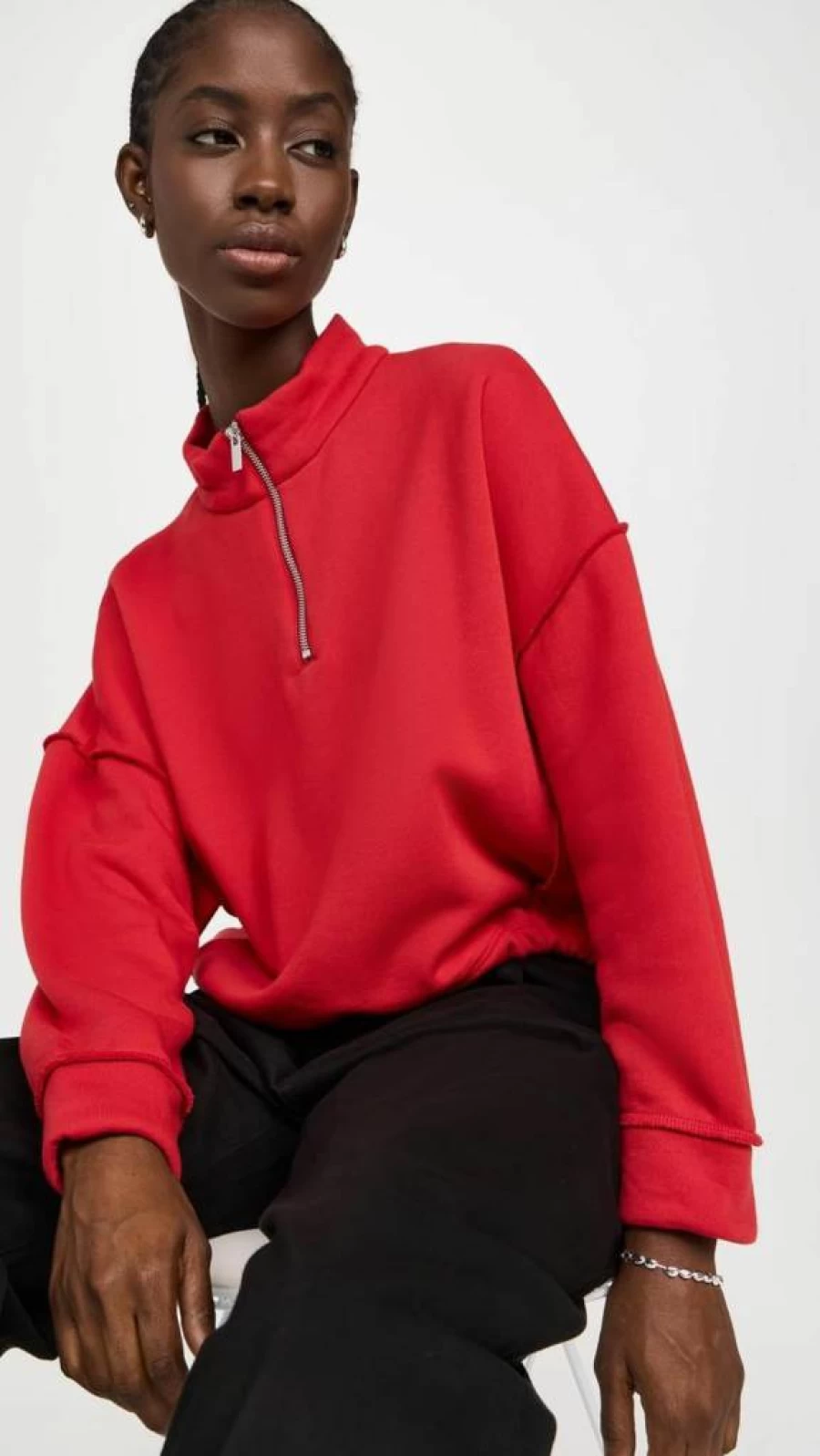 LNA Women's Chandler Fleece Half Zip Pullover - Soft Winter Quarter Zip Sweatshirt