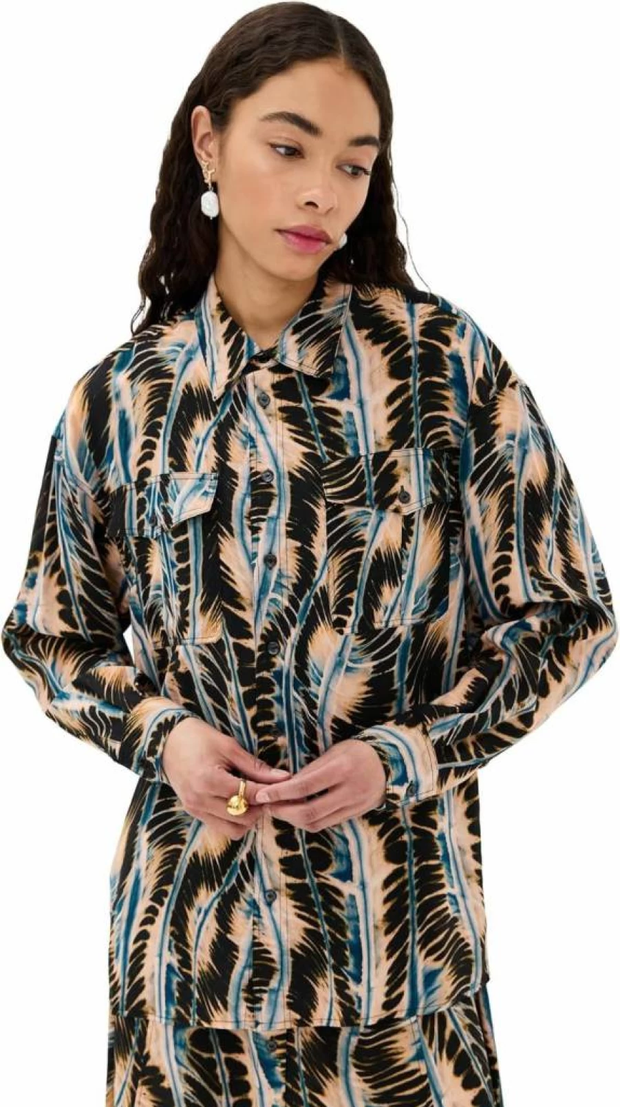 Ulla Johnson Women's Soren Shirt - Floral Print Casual Blouse for Women