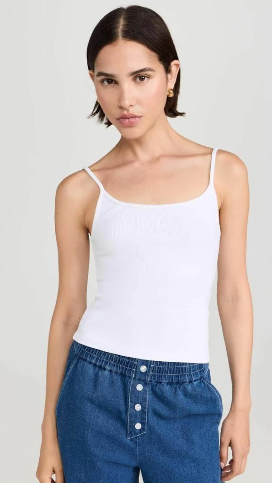 DONNI. Women's Ribbed Spaghetti Strap Tank Top