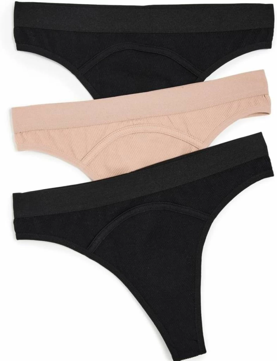 Honeydew Intimates Women's Seamless Ribbed Thong Panties 3-Pack - Soft Comfort Underwear