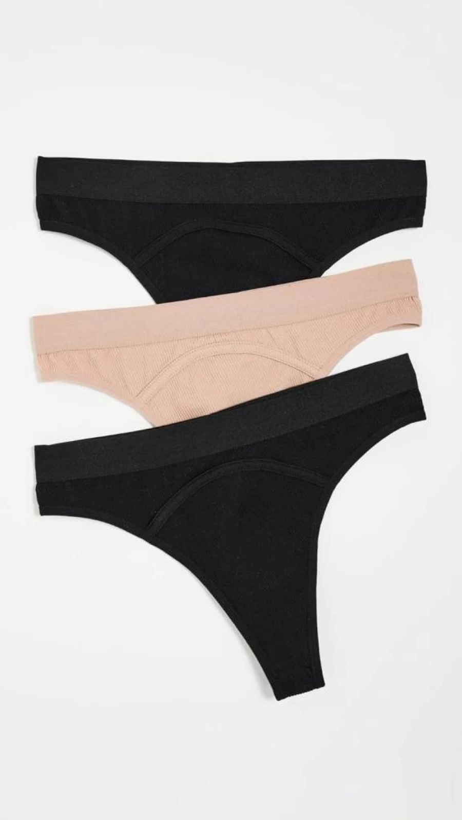 Honeydew Intimates Women's Seamless Ribbed Thong Panties 3-Pack - Soft Comfort Underwear