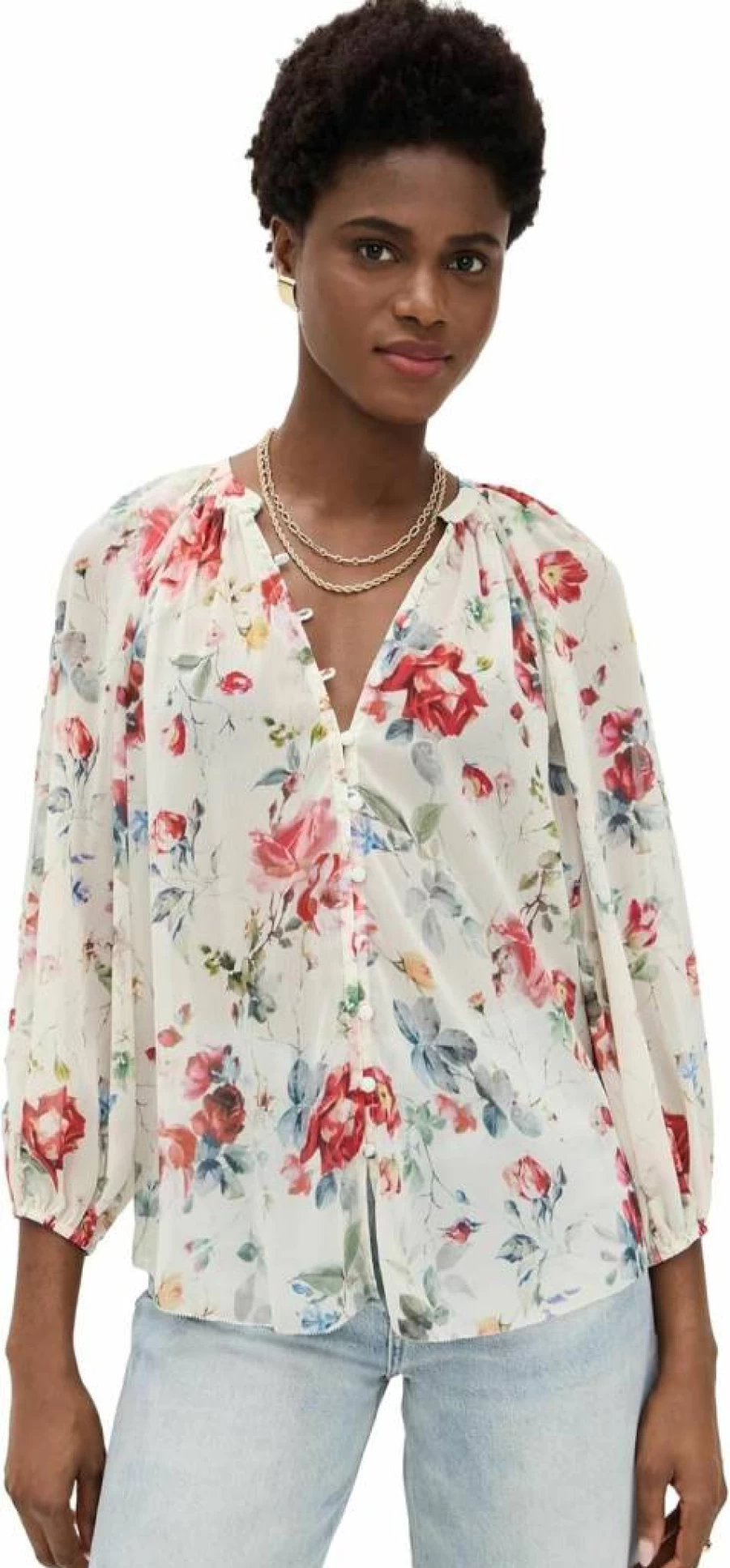 L'AGENCE Women's Teagan Blouse - Stylish Casual Top for Women
