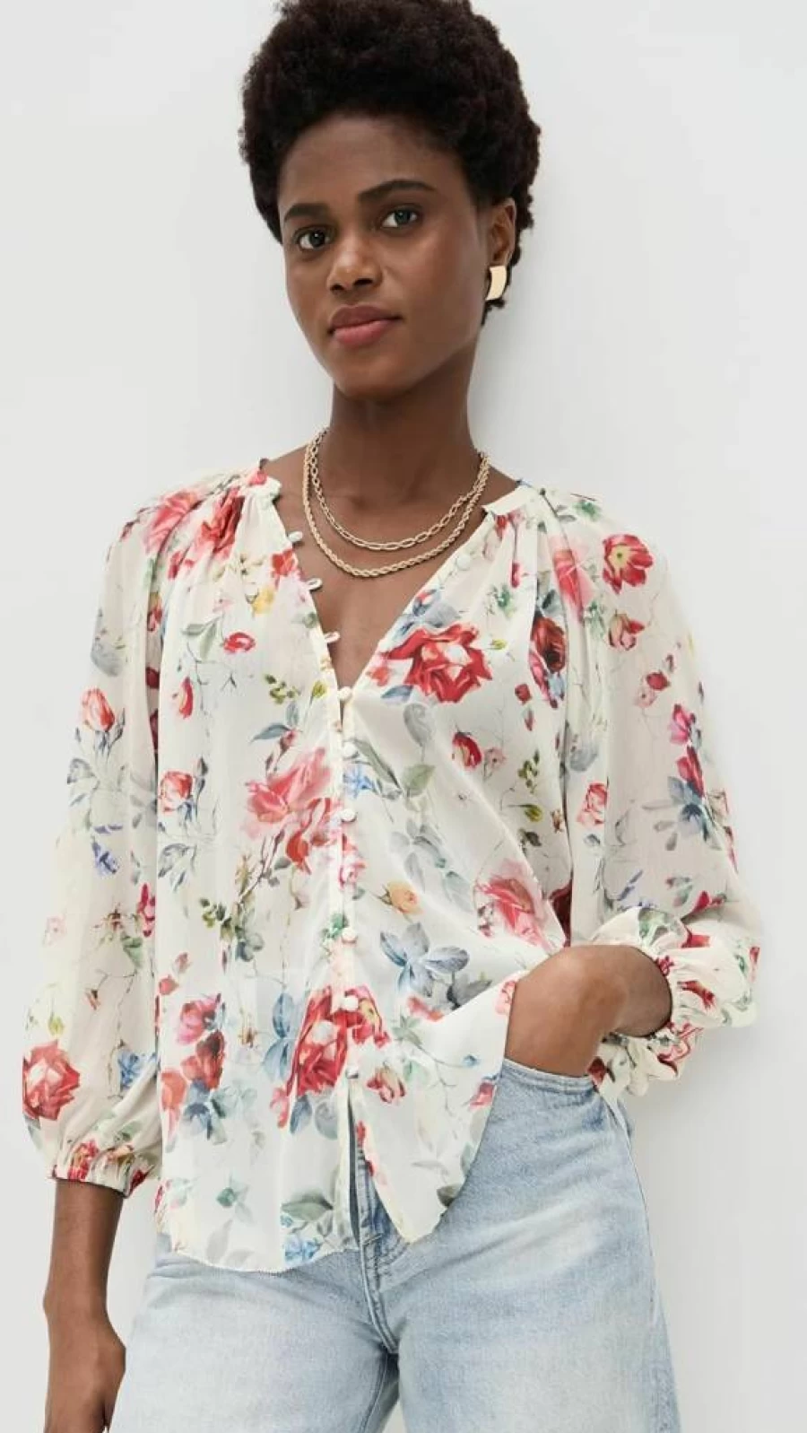 L'AGENCE Women's Teagan Blouse - Stylish Casual Top for Women