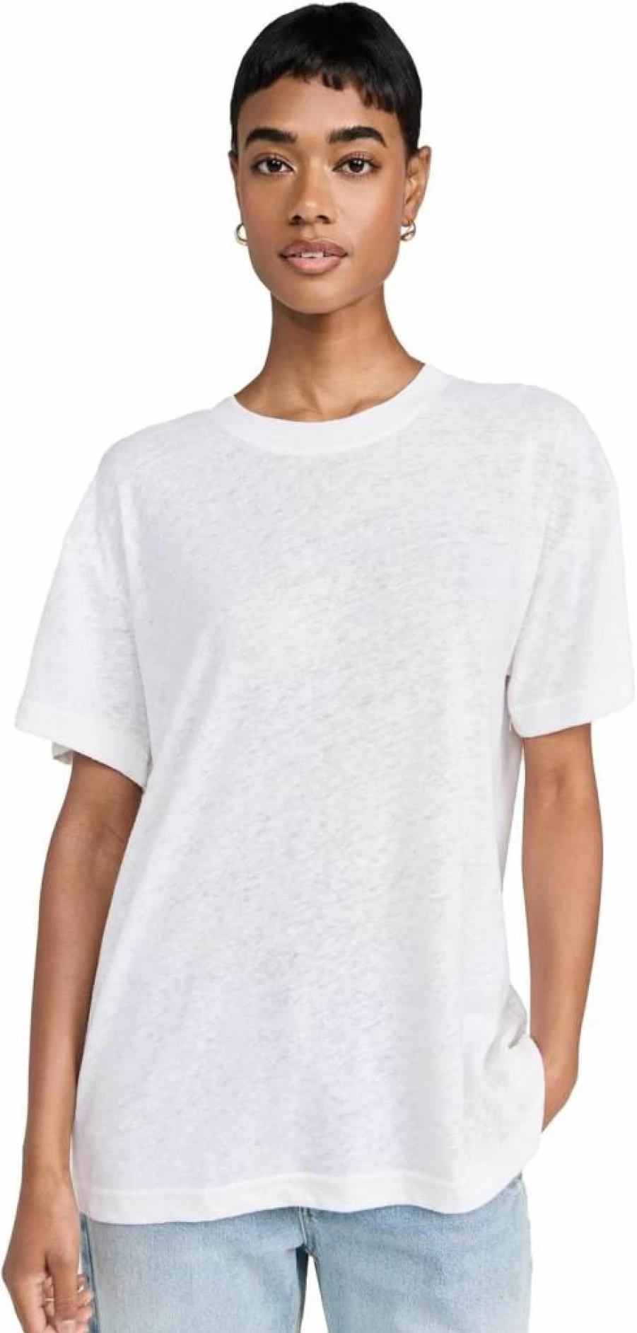PerfectWhiteTee Women's Faith Linen T-Shirt - Soft Breathable Linen Top for Women