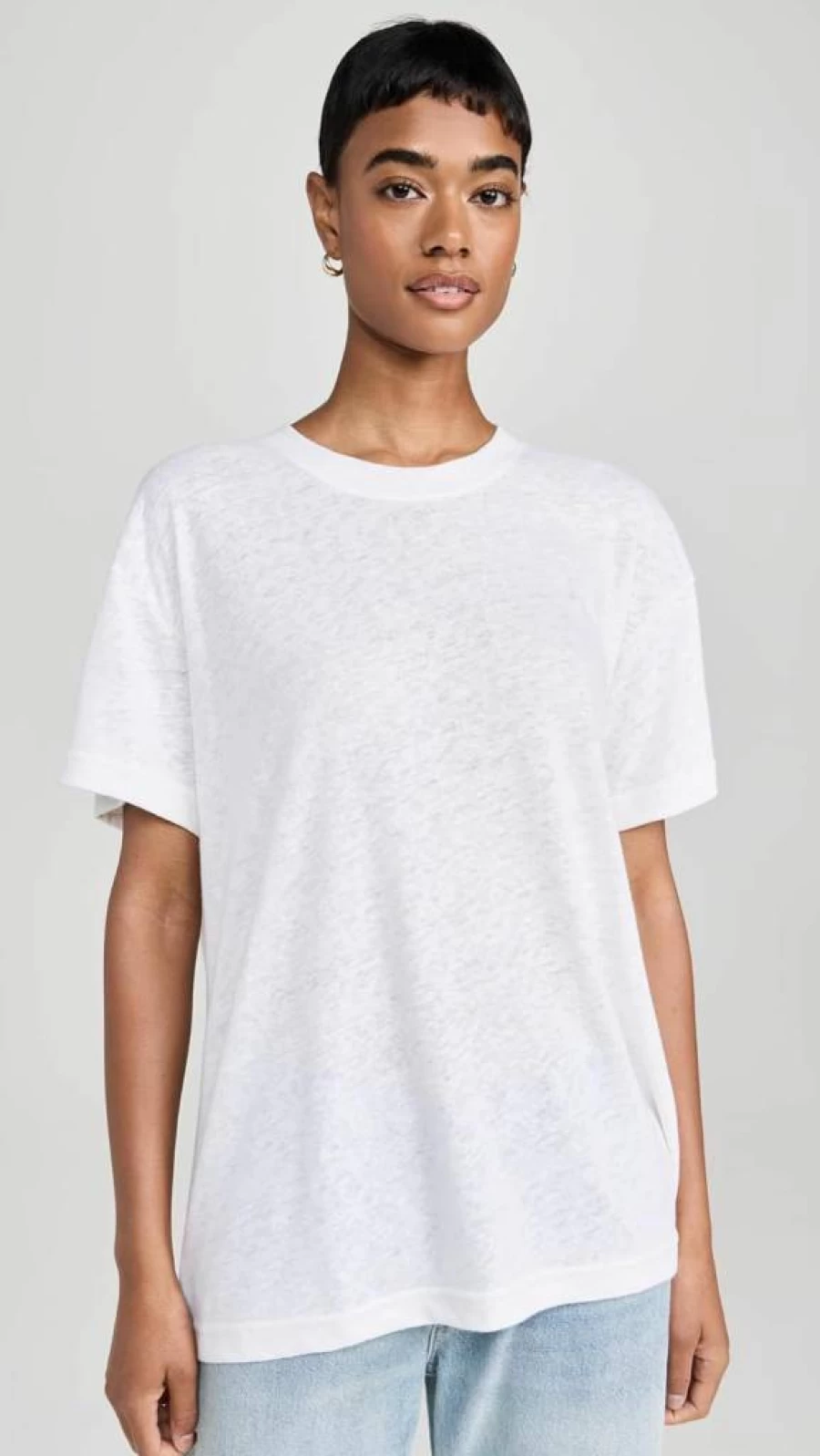 PerfectWhiteTee Women's Faith Linen T-Shirt - Soft Breathable Linen Top for Women