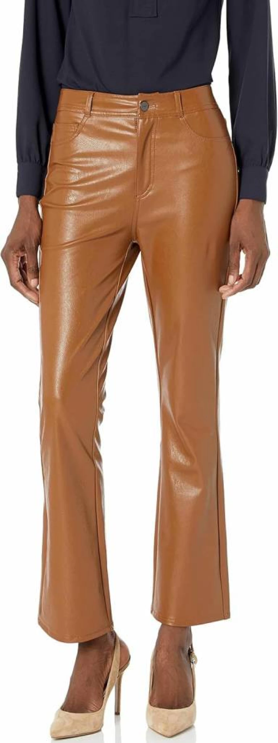 PAIGE Women's Claudine High-Rise Ankle Flare Jeans - Vintage Blue Denim Stretch Bootcut Pants