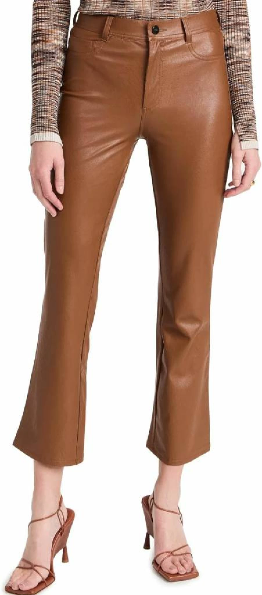 PAIGE Women's Claudine High-Rise Ankle Flare Jeans - Vintage Blue Denim Stretch Bootcut Pants