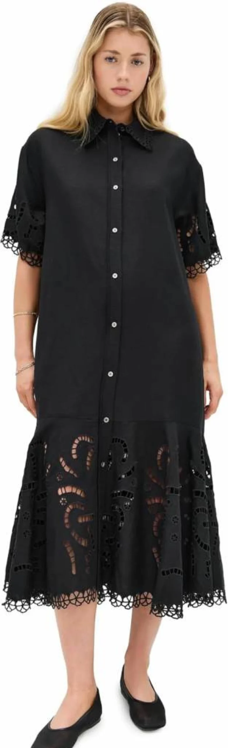 Sea Women's Marja Embroidered Bohemian Shirt Dress - Floral Summer Casual Beach Tunic