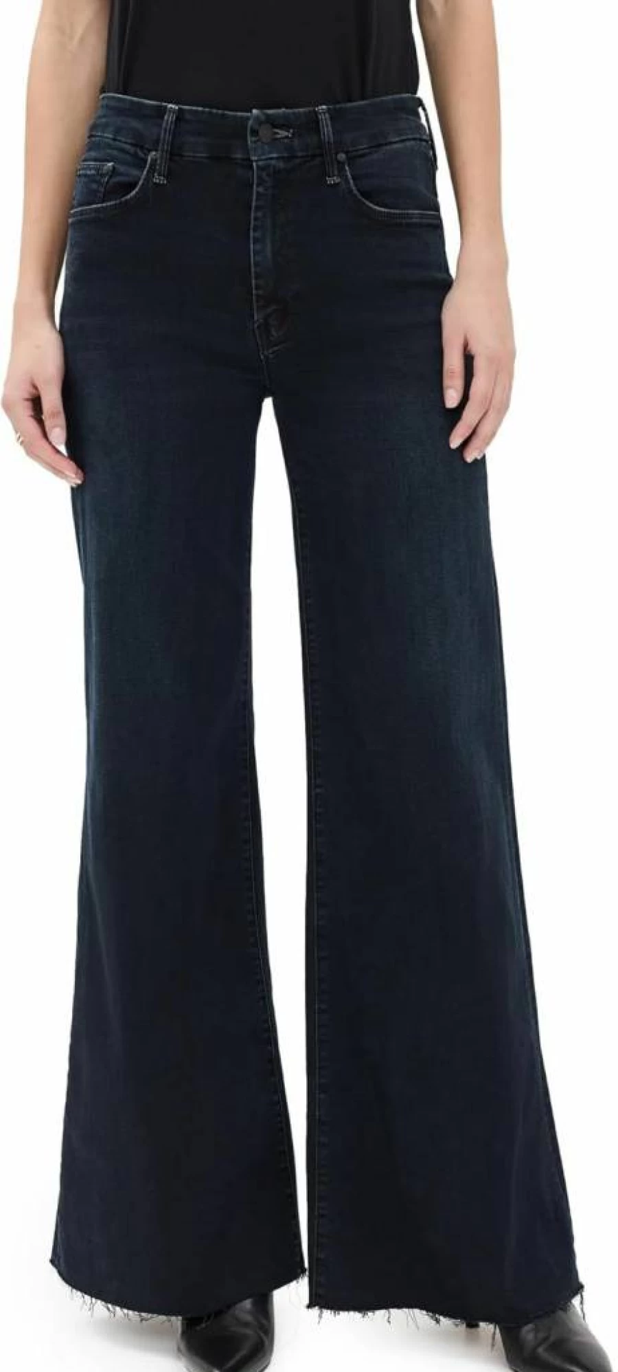 MOTHER Women's High-Waisted Roller Frayed Hem Distressed Jeans
