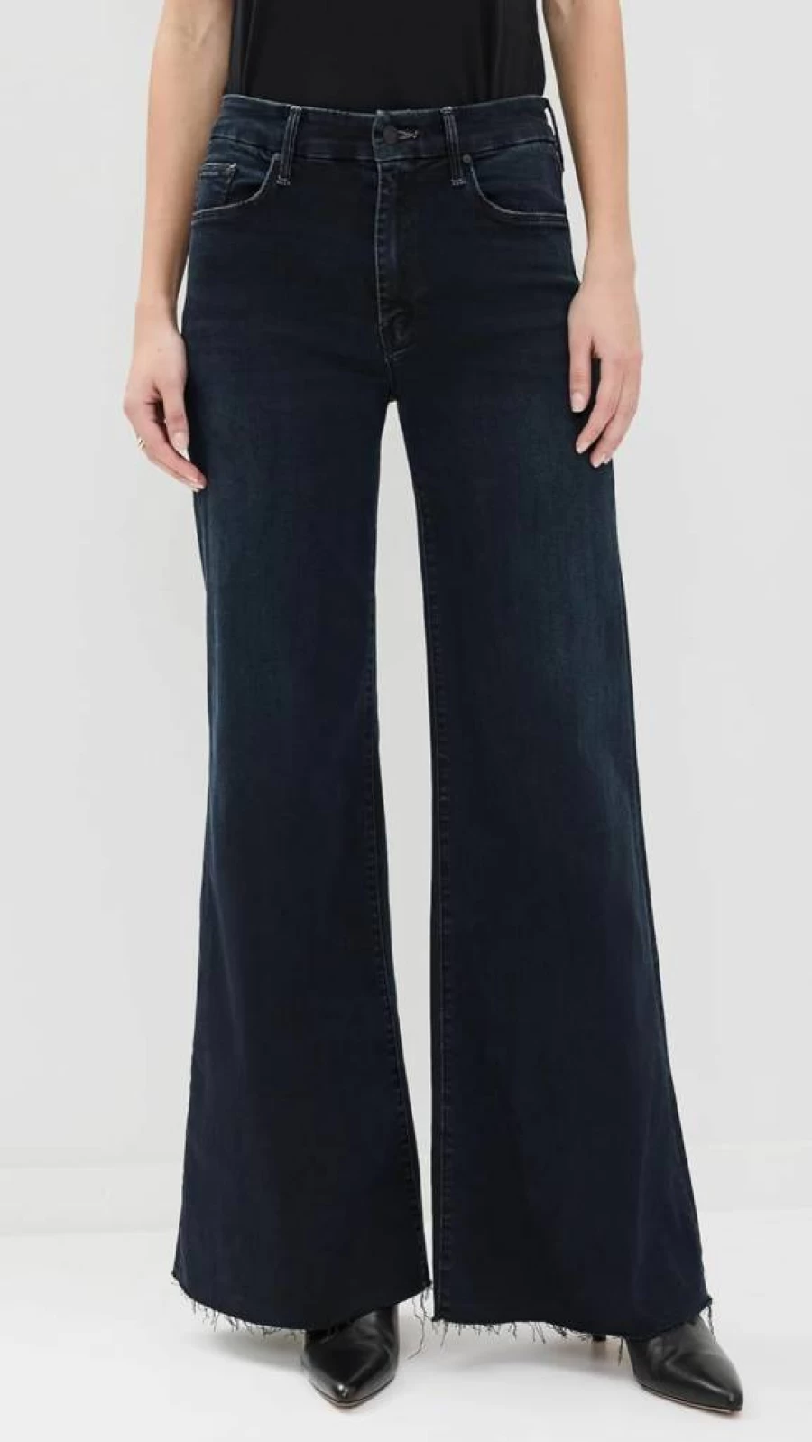 MOTHER Women's High-Waisted Roller Frayed Hem Distressed Jeans
