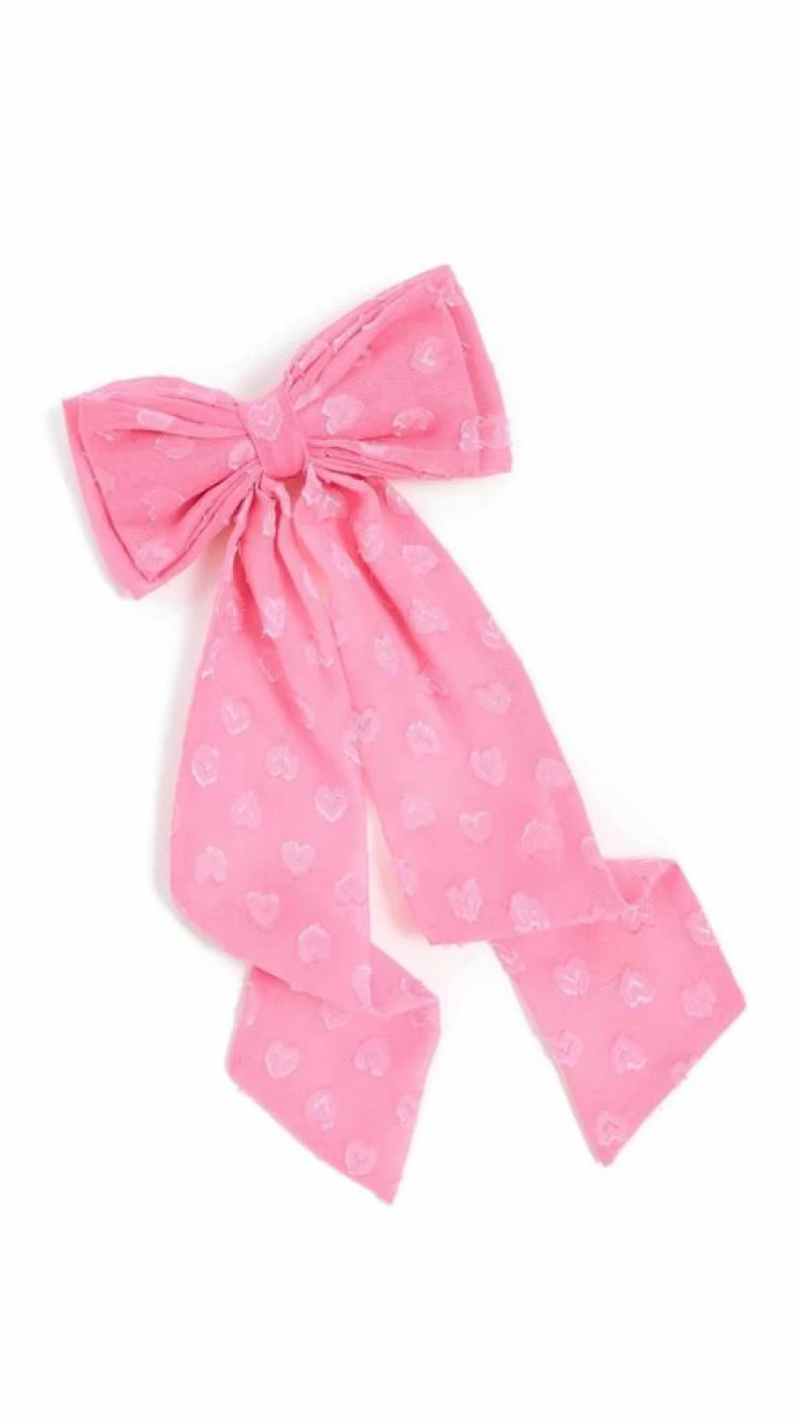 LOVESHACKFANCY Women's Lorna Hair Bow Barrette with Carnation Hearts in Pink - One Size Hair Accessory