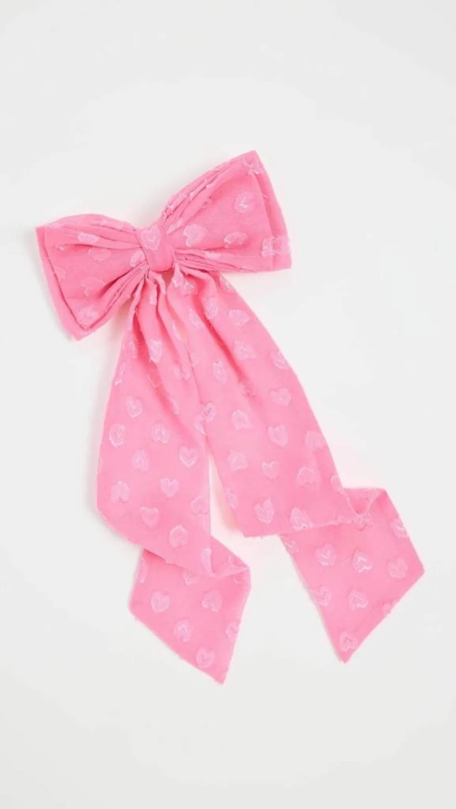 LOVESHACKFANCY Women's Lorna Hair Bow Barrette with Carnation Hearts in Pink - One Size Hair Accessory