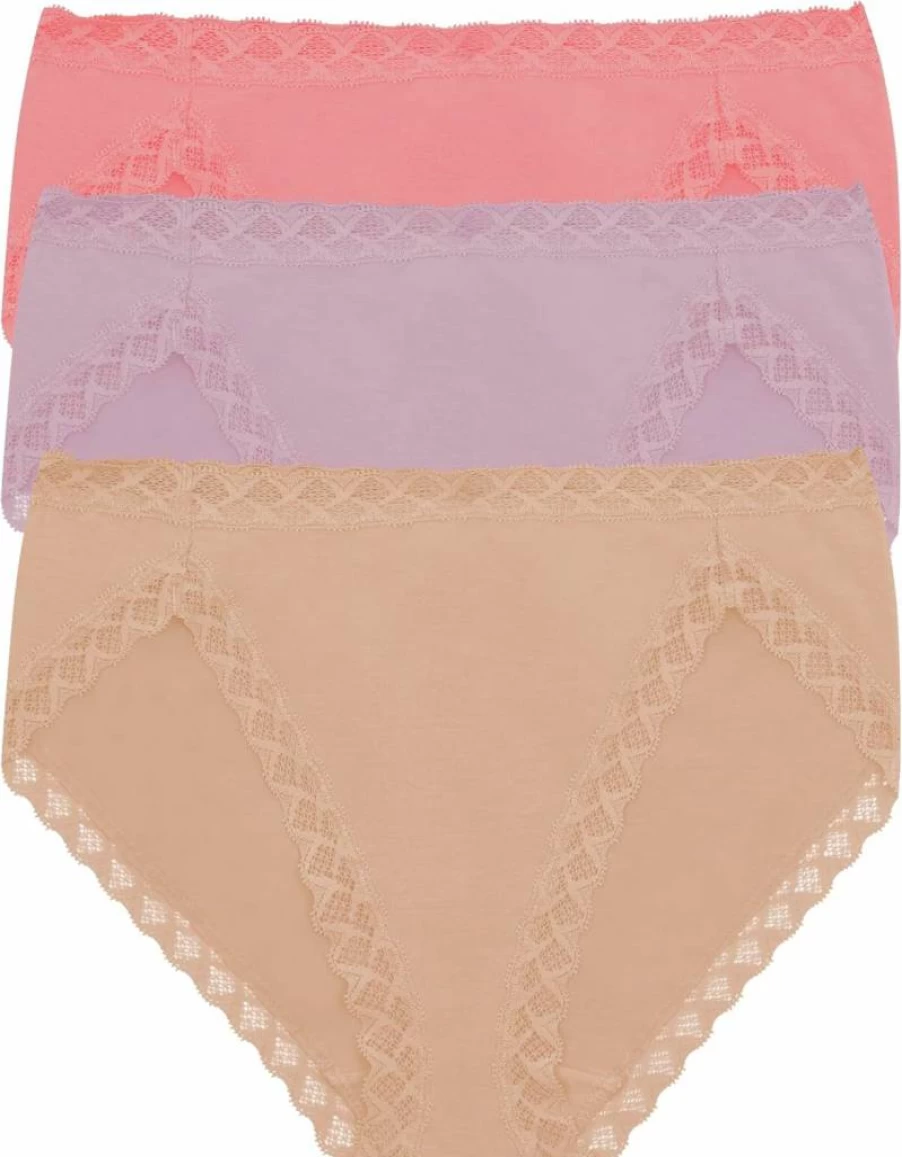 Natori Women's Bliss Perfection 3-Pack French Cut Underwear - Soft Comfortable Briefs Multipack