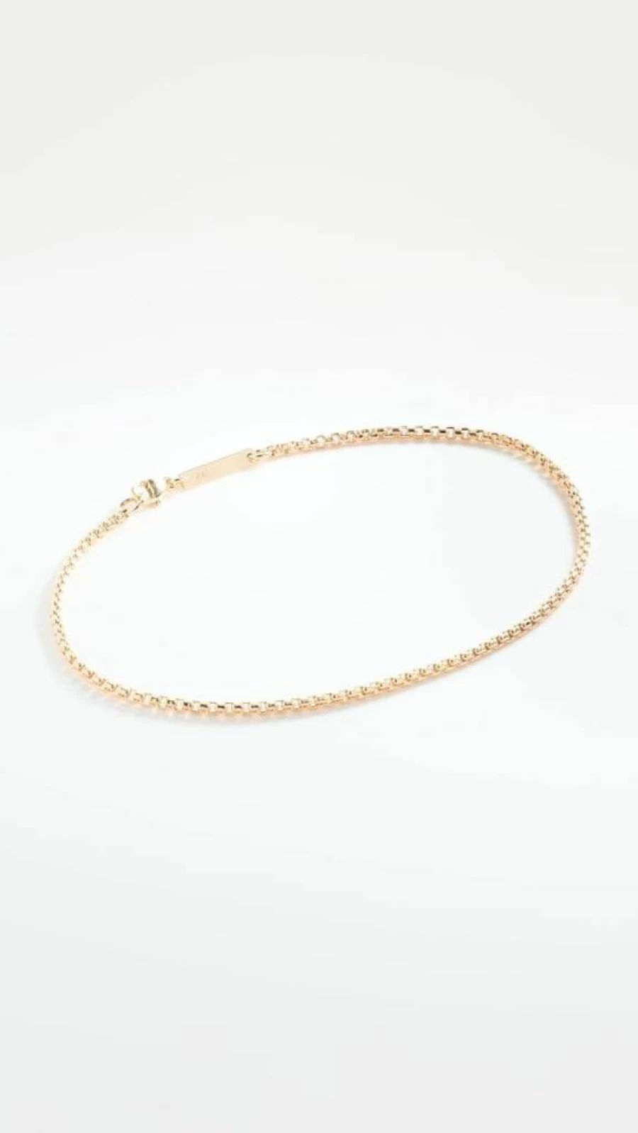 ZOE CHICCO 14K Gold Box Chain Anklet for Women - Dainty Minimalist Ankle Bracelet