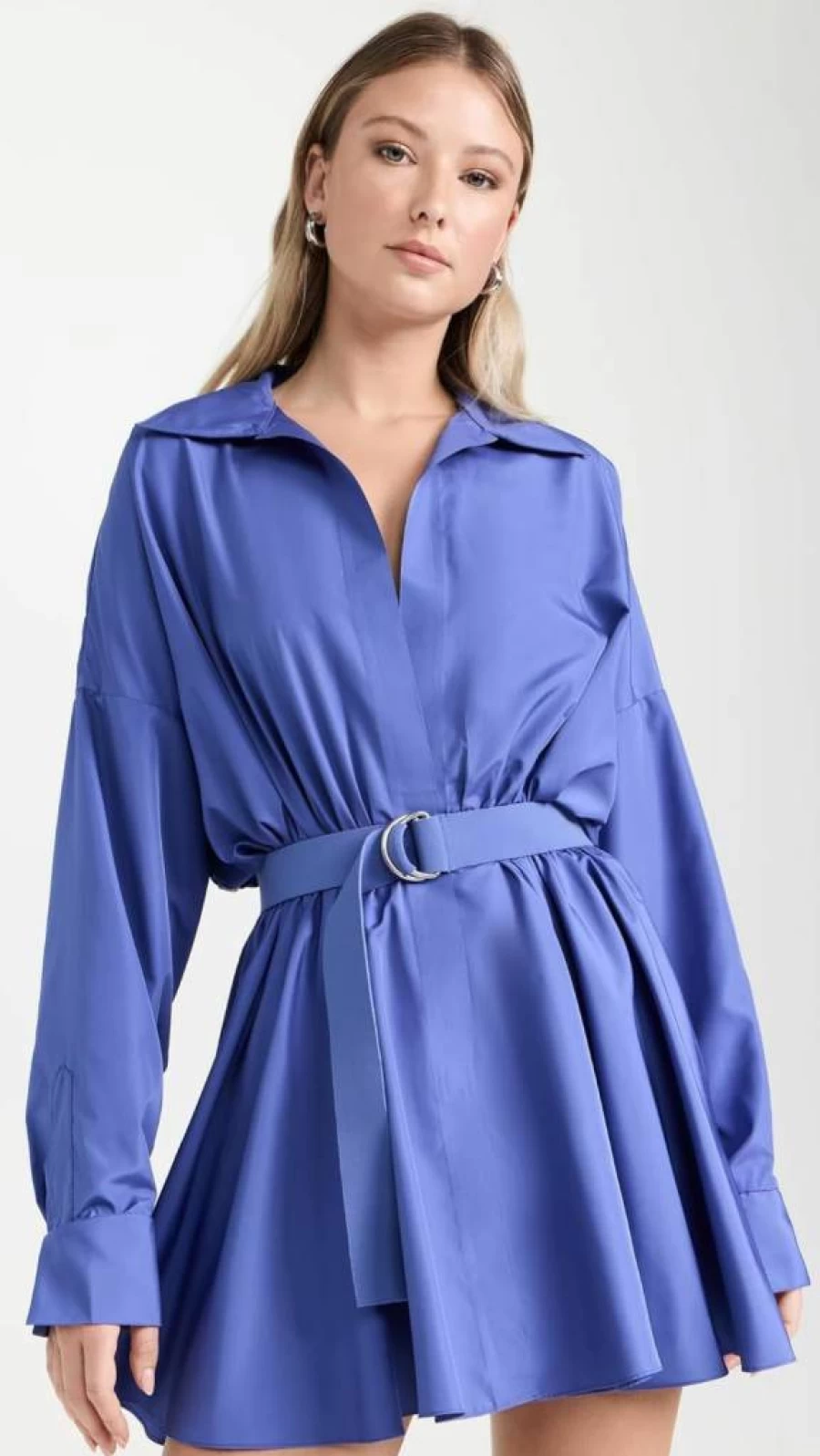 Norma Kamali Oversized Flared Shirt Dress for Women - Mini Length Stylish Boutique Design