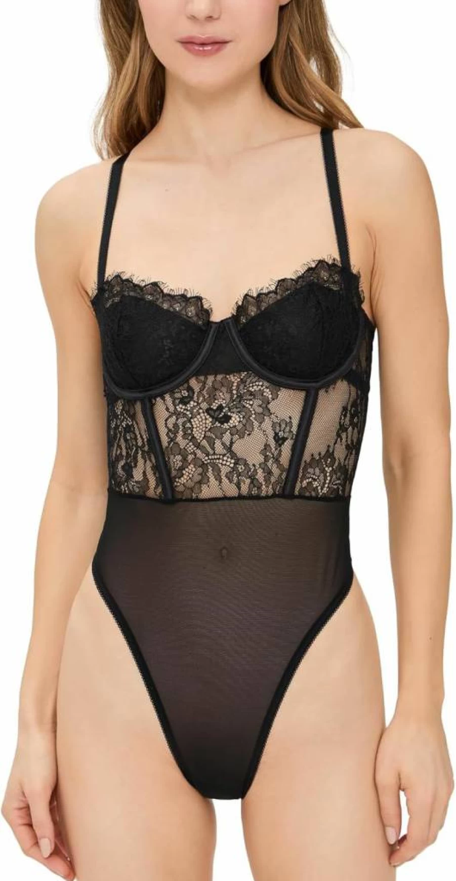 Hanky Panky Women's Lace Thong Bodysuit - Comfortable & Sexy Lingerie One-Piece