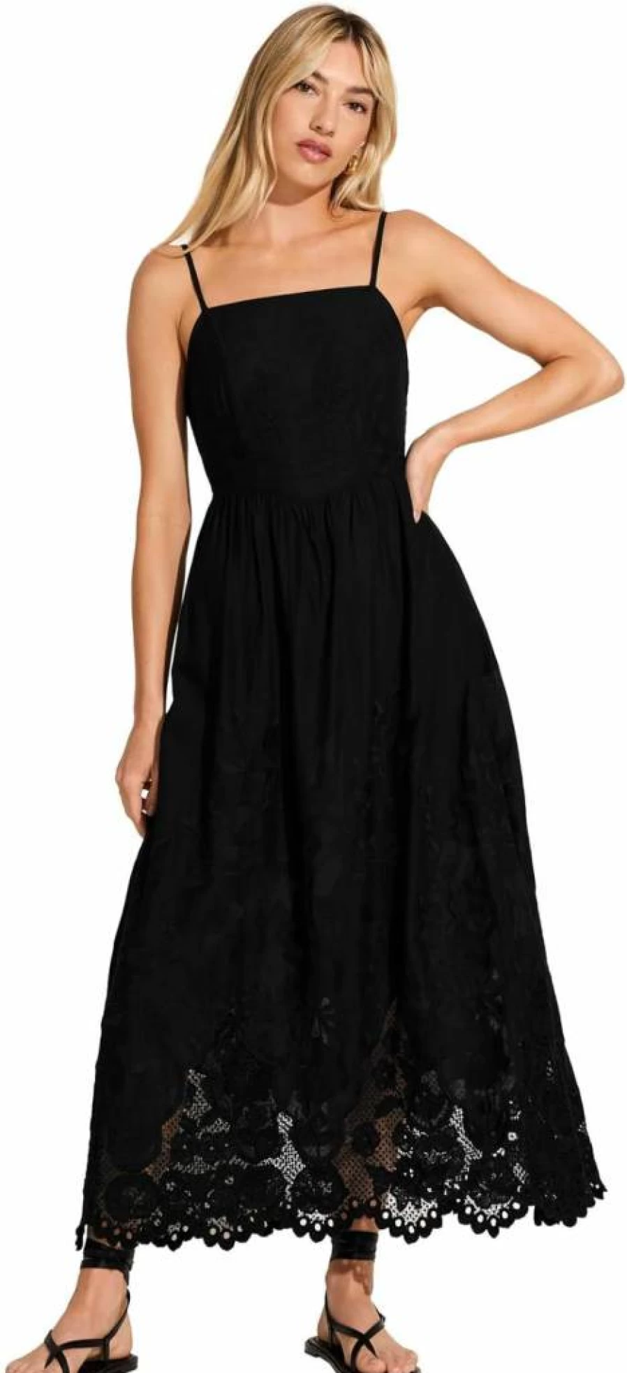 Vitamin A Women's Floral Embroidered Swim Cover Up Dress - Beachwear Tunic