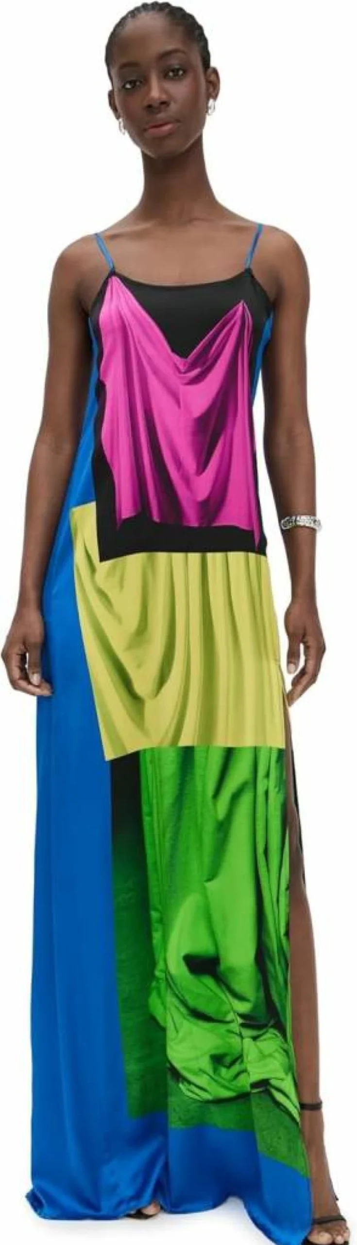 BruceGlen Women's Elegant Drape Maxi Slip Dress - Flowy Long Evening Gown for Casual & Formal Wear
