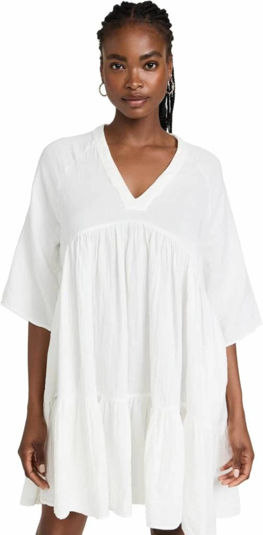 9SEED Women's Marbella Ruffle Dress - Elegant Flowy Summer Dress with Ruffled Hem